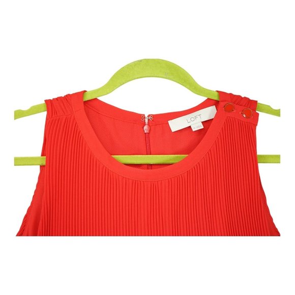 Ann‎ Taylor Red Sleeveless Dress Pleated Size Medium M MSRP $89 - Picture 5 of 7